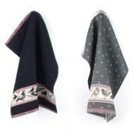 Hand- en Theedoek - Vogels - Zwart